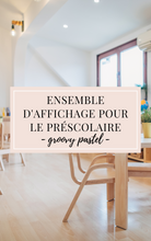 Load image into Gallery viewer, Menu du jour imprimé préscolaire (groovy pastel)