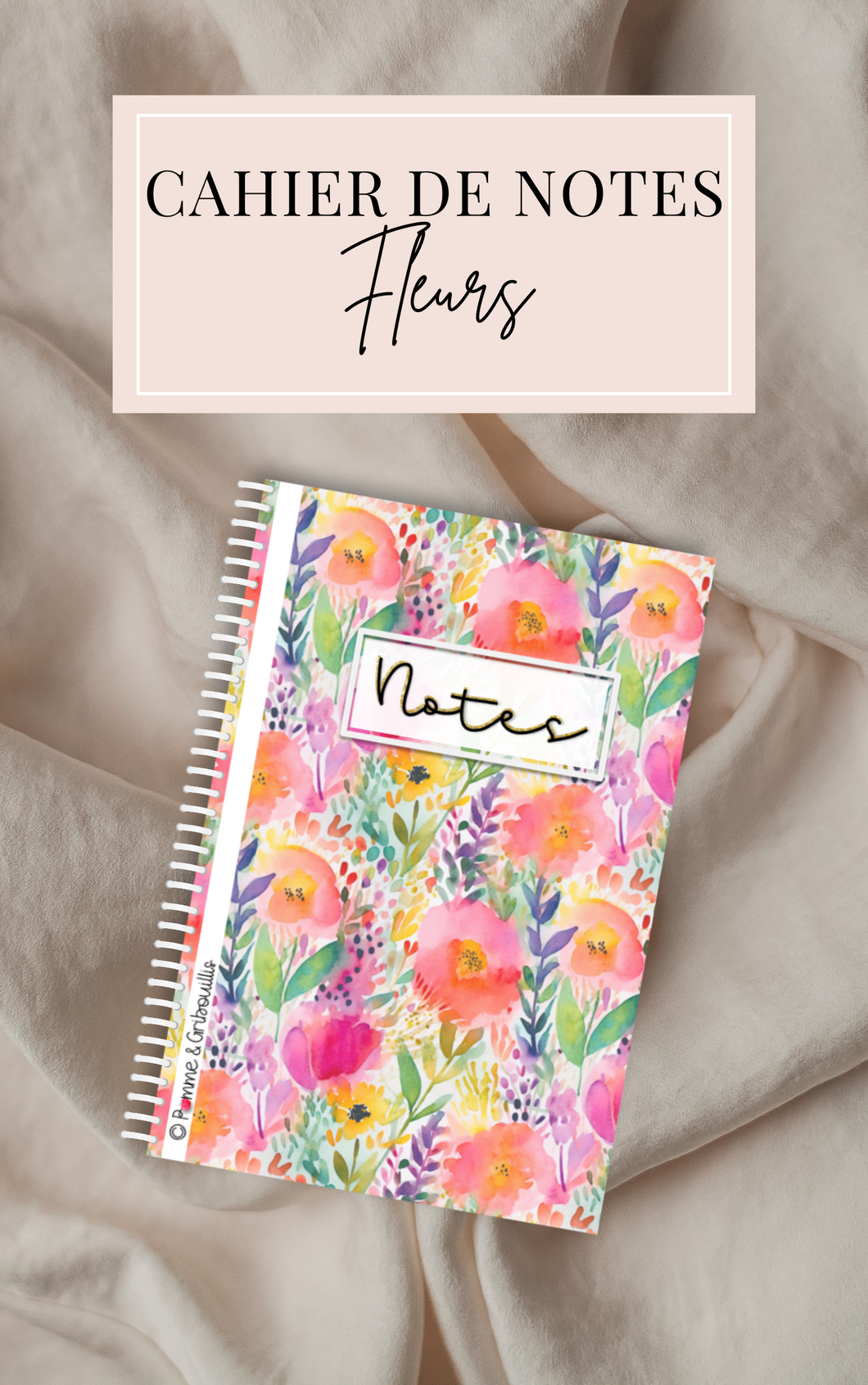 Cahier de notes fleurs