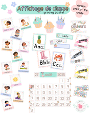 Load image into Gallery viewer, Menu du jour imprimé préscolaire (groovy pastel)
